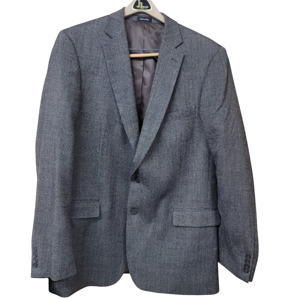 Jack Victor Menswear Textured Academic 46 XL Grey Brown 2 Button Blazer Jacket